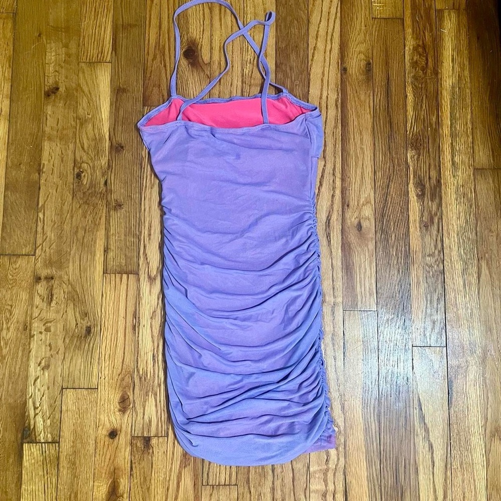 Purple Ruched Dress - Picture 2 of 3